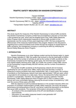Traffic Safety Meaures on Hanshin Expressway