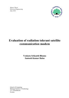 Evaluation of Radiation Tolerant Satellite Communication Modem
