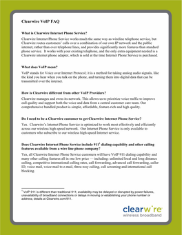 Clearwire Voip FAQ