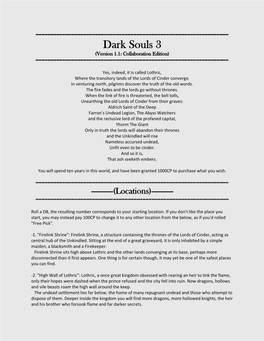 Dark Souls 3 (Version 1.1: Collaboration Edition) ======