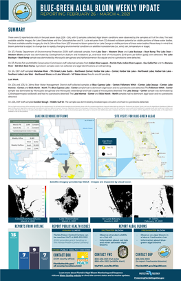 Blue-Green Algal Bloom Weekly Update Reporting February 26 - March 4, 2021