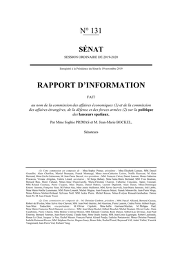 Rapport D'information