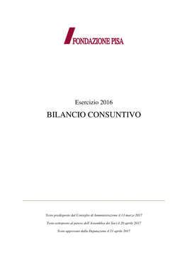 Bilancio Consuntivo