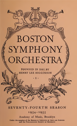 Boston Symphony Orchestra Concert Programs, Season 74, 1954-1955, Trip