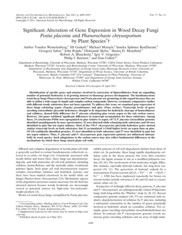 Significant Alteration of Gene Expression in Wood Decay Fungi