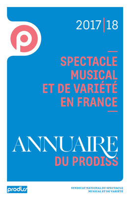 Du Prodiss Spectacle Musical Et De Variété En France