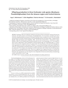 Brachyura: Pseudothelphusidae) from the Amazon Region and Central America