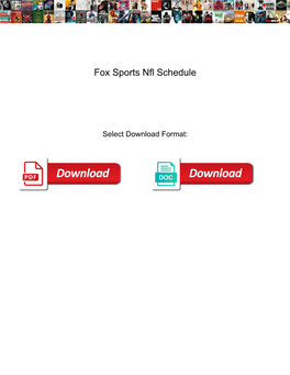 Fox Sports Nfl Schedule