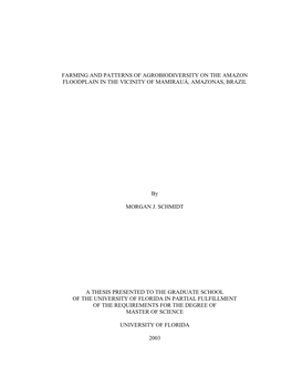 Farming and Patterns of Agrobiodiversity on the Amazon Floodplain in the Vicinity of Mamirauá, Amazonas, Brazil