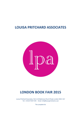 Louisa Pritchard Associates London Book Fair 2015