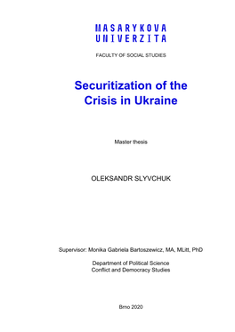 Securitization of the Crisis in Ukraine