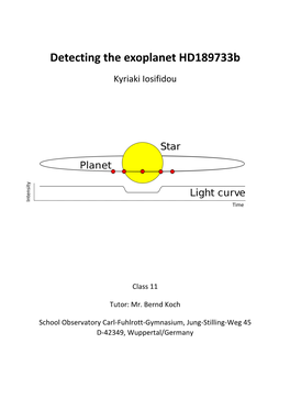 Detecting the Exoplanet Hd189733b