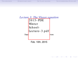 Lecture 3: the Vlasov Equation