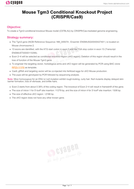 Mouse Tgm3 Conditional Knockout Project (CRISPR/Cas9)