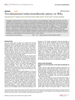 Two-Dimensional Iodine-Monofluoride Epitaxy on Wse2