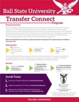 Transfer Connect Program Program Overview