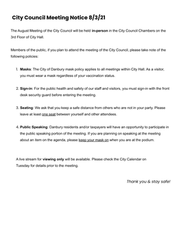 City Council Agenda 08/2021