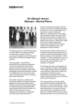 An Olympic Theme: Olympia – Eternal Flame
