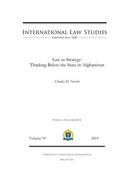 Law As Strategy: Thinking Below the State in Afghanistan
