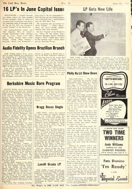 Cash Box, Music Page 71 June 13, 1959