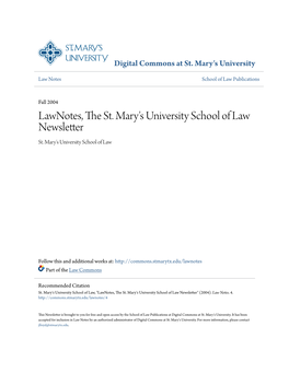 Lawnotes, the St. Mary's University School of Law Newsletter