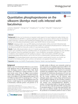 (Bombyx Mori) Cells Infected with Baculovirus Jauharotus Shobahah1,2, Shengjie Xue1,2, Dongbing Hu1,2, Cui Zhao1,2, Ming Wei1,2, Yanping Quan1,2 and Wei Yu1,2*