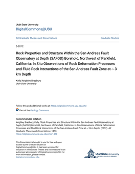 Rock Properties and Structure Within the San Andreas Fault Observatory