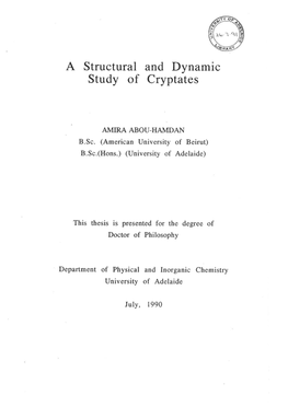 A Structural and Dynamic Study of Cryptates