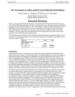 Assessment of Walleye Pollock in the Bogoslof Island Region