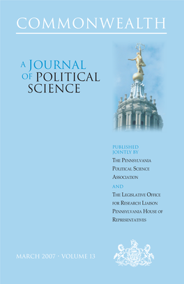 COMMONWEALTH: a Journal of Political Science • Ppsa/Lorl • Science Political of Journal a COMMONWEALTH: • 2007 MARCH COMMONWEALTH