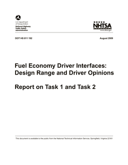 Fuel Economy Driver Interfaces: Design Range and Driver Opinions
