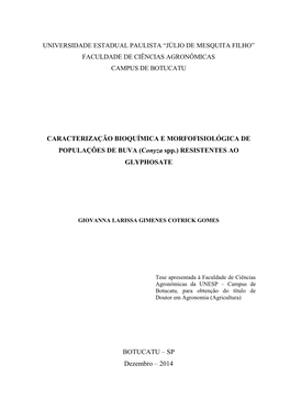 Conyza Spp.) RESISTENTES AO GLYPHOSATE