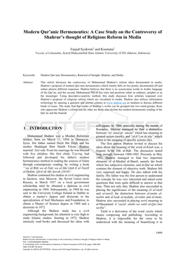 Modern Qur'anic Hermeneutics