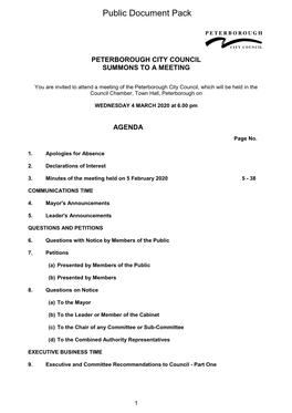 (Public Pack)Agenda Document for Council, 04/03/2020 18:00