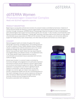 Dōterra Women Phytoestrogen Essential Complex Made with SLS-Free Vegetable Capsules