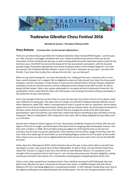 Tradewise Gibraltar Chess Festival 2016