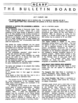 NCAHF Bulletin Boiard, 1989