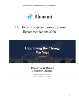 Blunami Election Recommendations, 2020 – Share Widely!