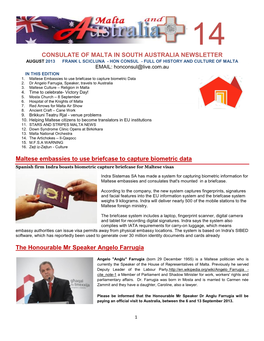 Consulate of Malta in South Australia Newsletter