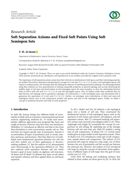 Soft Separation Axioms and Fixed Soft Points Using Soft Semiopen Sets