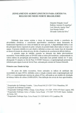 ZONEAMENTO AGROCLIMÁTICO PARA Grãos NA REGIÃO DO MEIO-NORTE BRASILEIRO