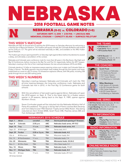 2018 Football Game Notes