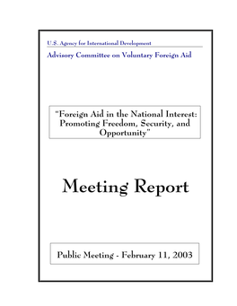 Meeting Report