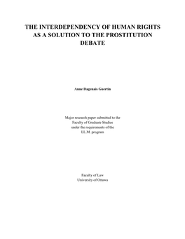 The Interdependency of Human Rights As a Solution to the Prostitution Debate