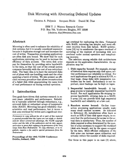 Disk Mirroring with Alternating Deferred Updates