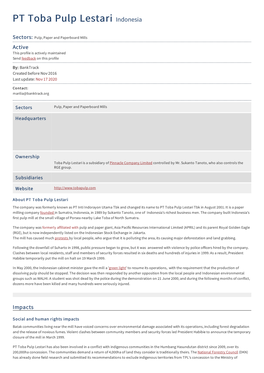 PT Toba Pulp Lestari Indonesia