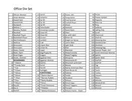 Office Die List