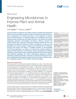 Engineering Microbiomes to Improve Plant and Animal Health