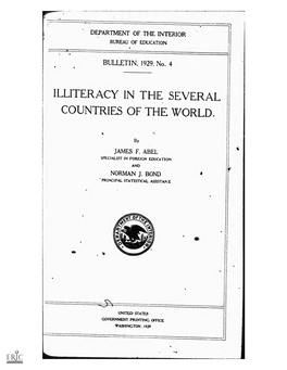 Illiteracy in the Severalcountries of the World