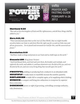 Prayer and Fasting Guide February 6-26 2012
